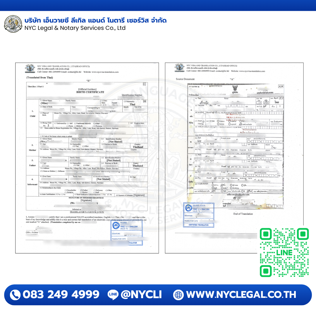 Birth Certificate (Translated) — NAATI Certified Translation